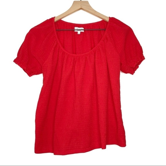 MADEWELL TEXTURE & THREAD Peasant Short Sleeve Top Blouse S - Picture 2 of 9